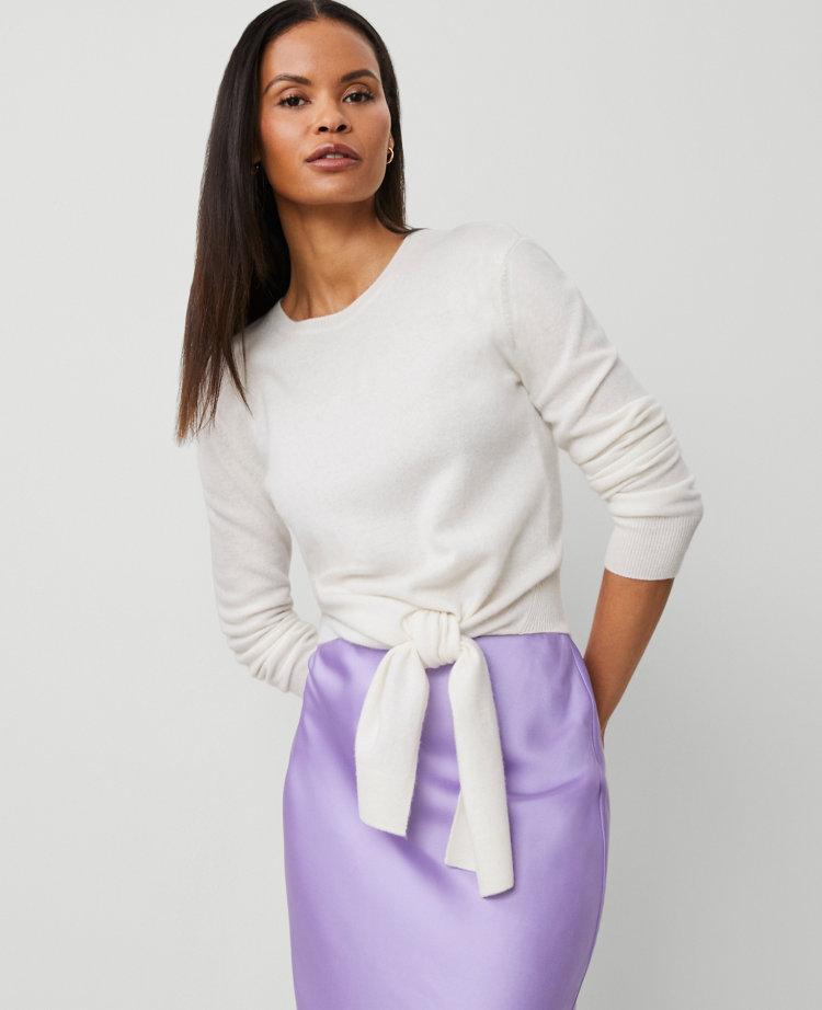cashmere tie-waist sweater