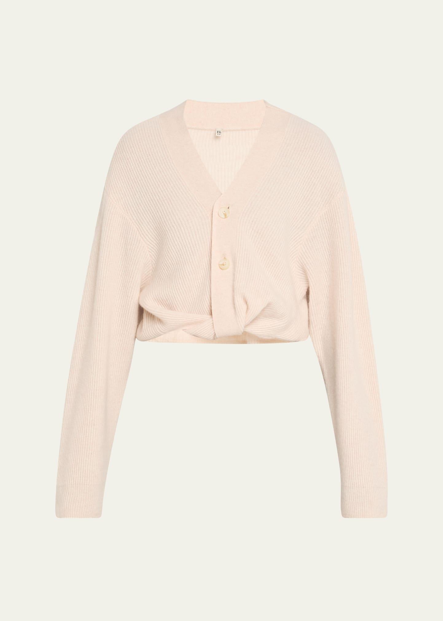 cashmere twist-front cardigan