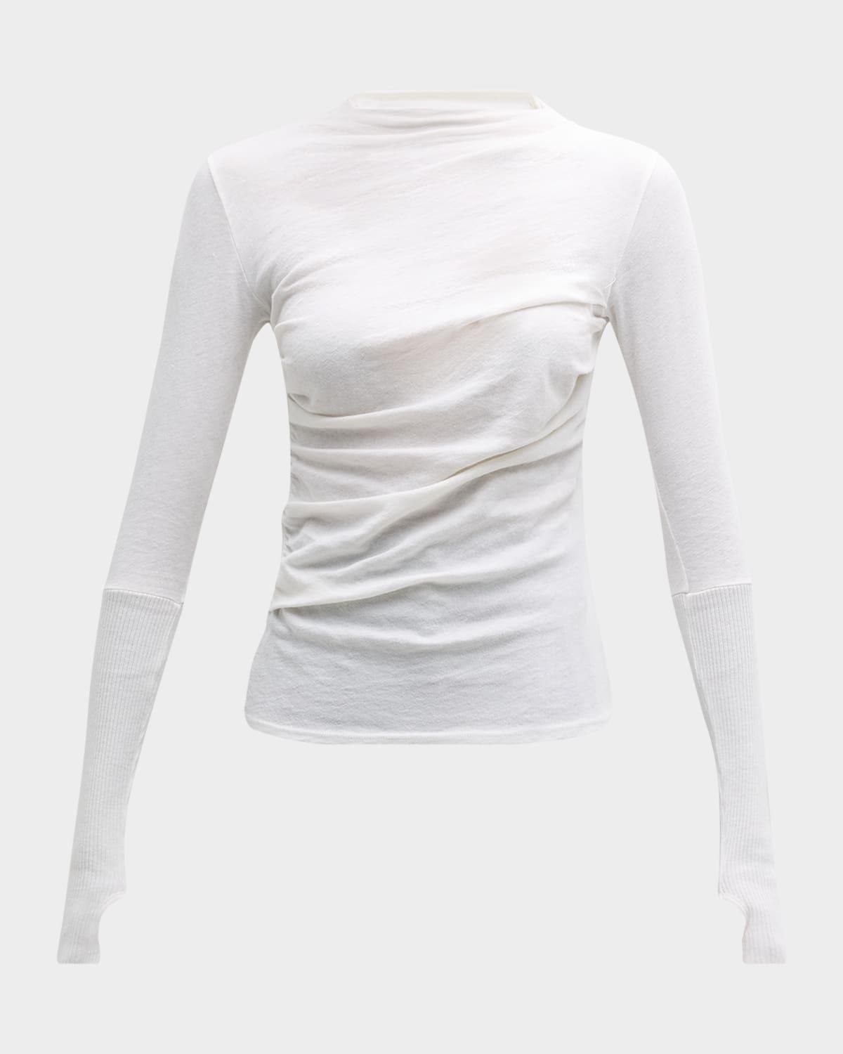 cashmere twist long-sleeve top
