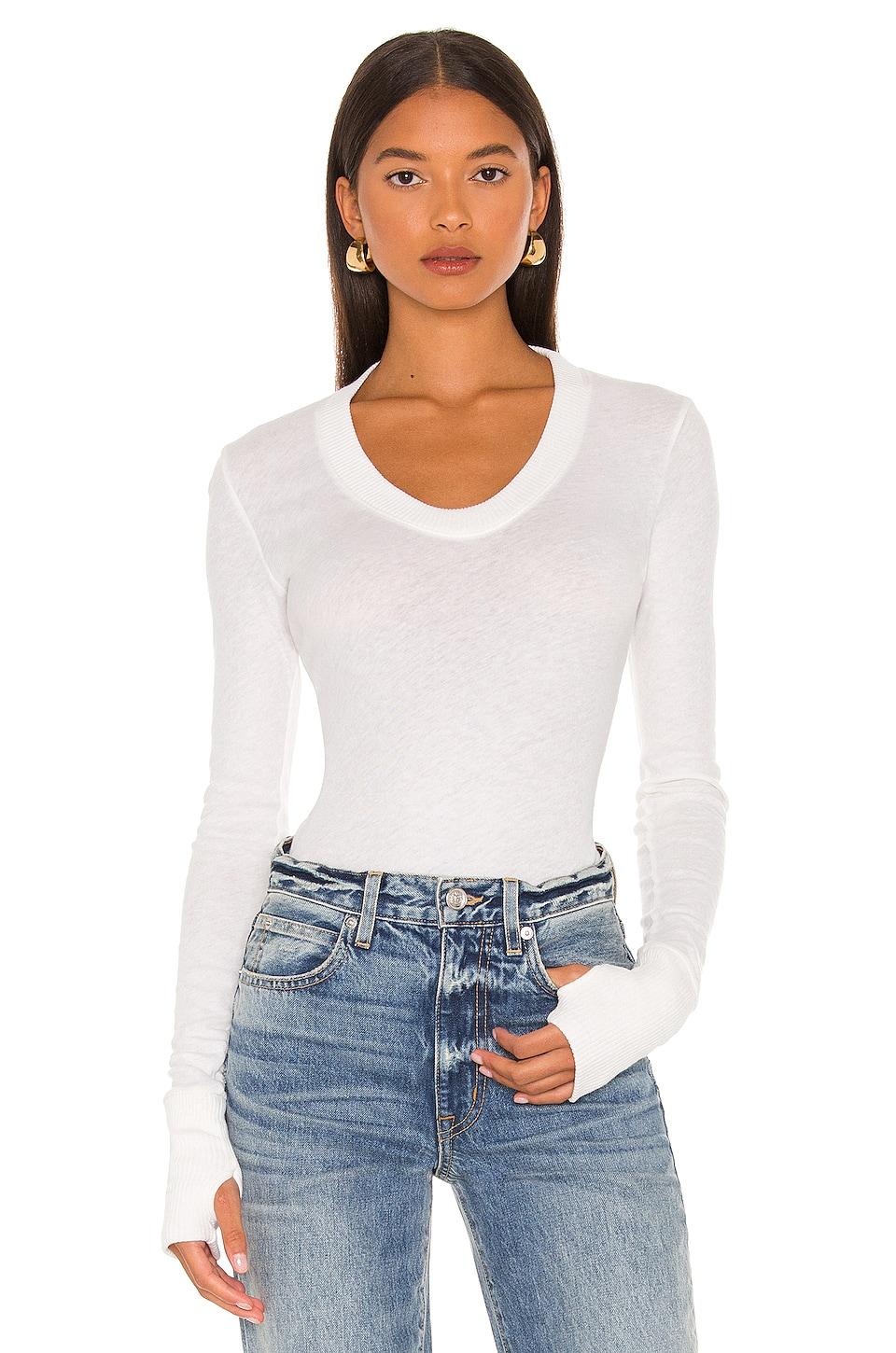 cashmere u neck long sleeve bodysuit