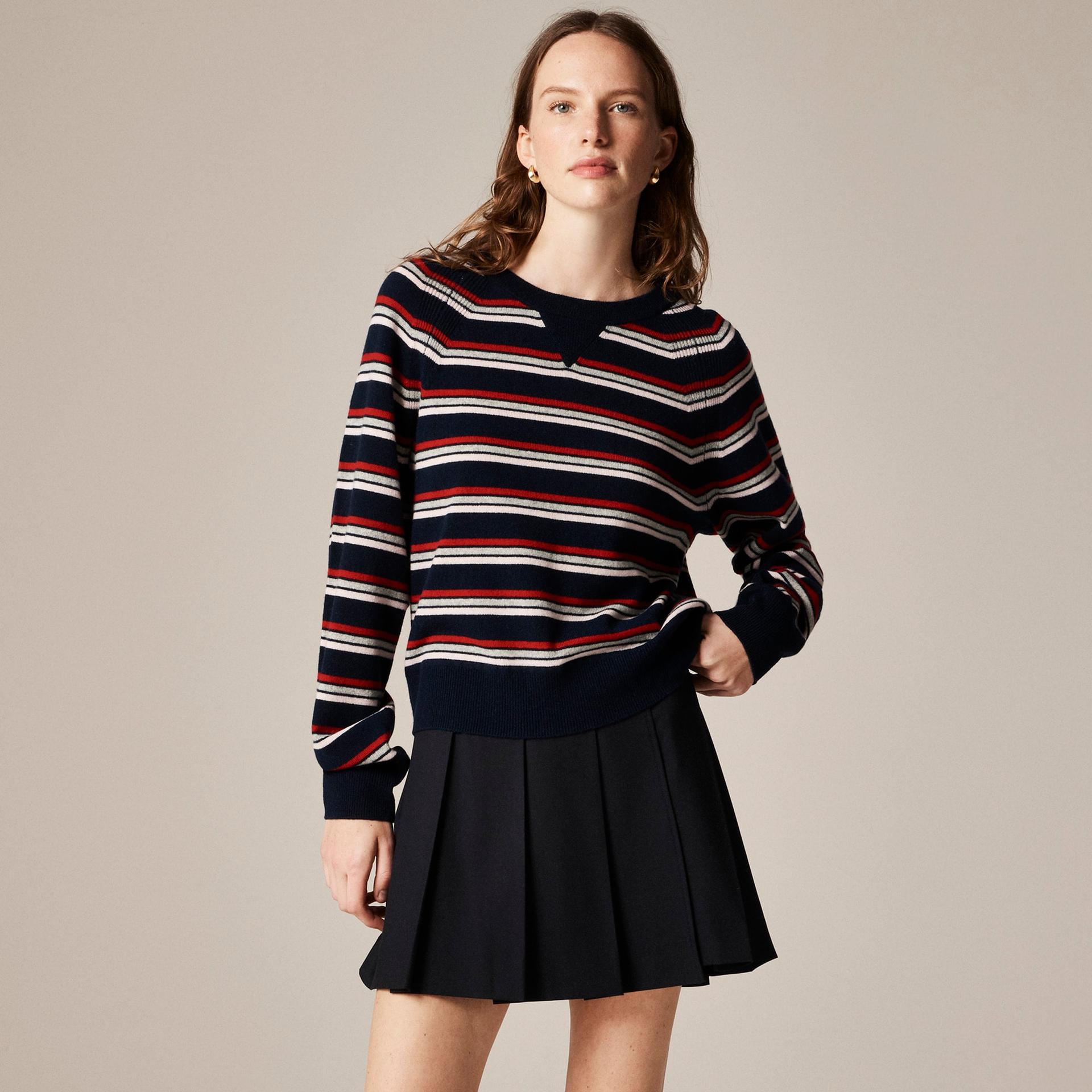 cashmere waffle-stitch crewneck sweatshirt