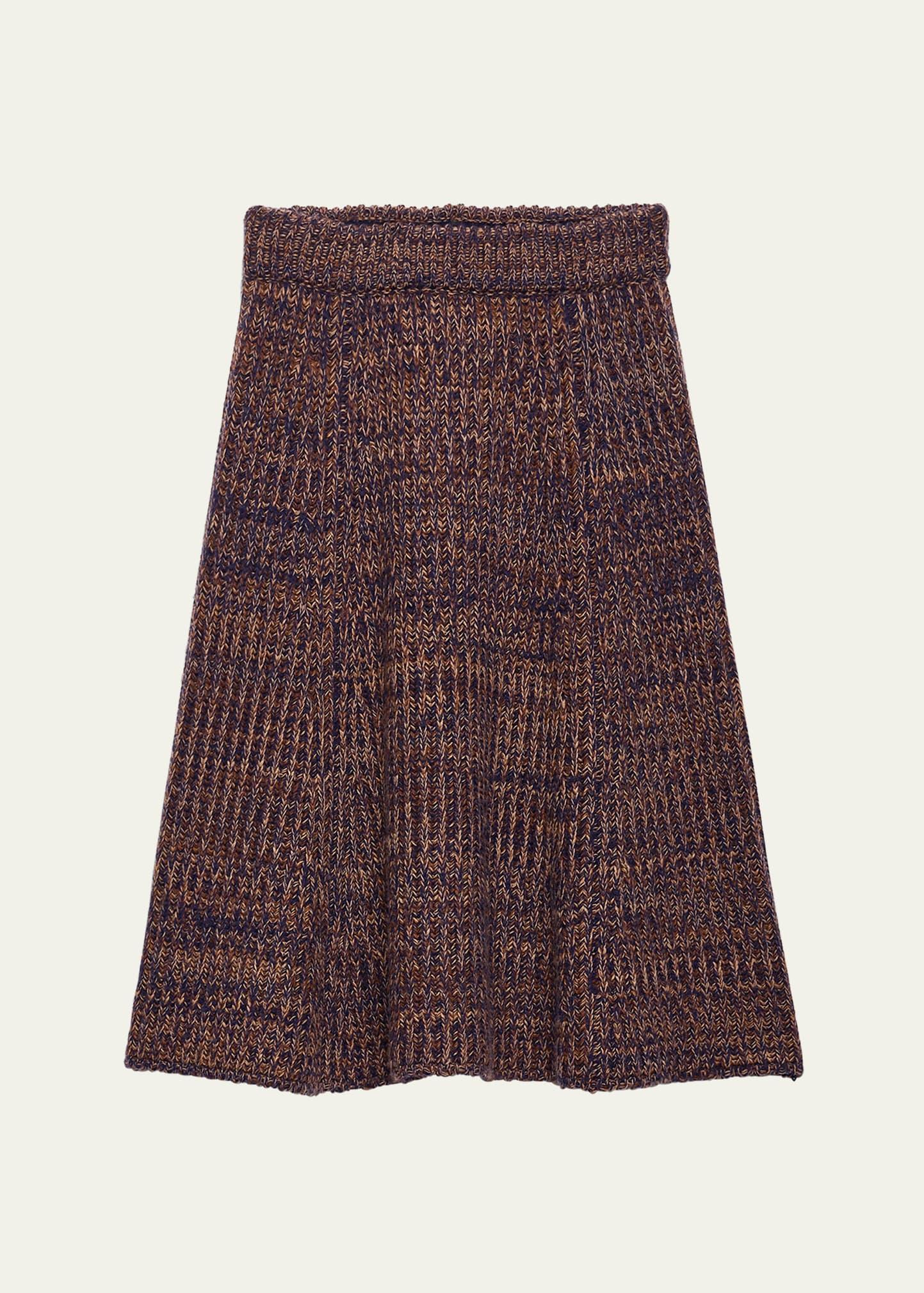 cashmere-wool mouline midi skirt