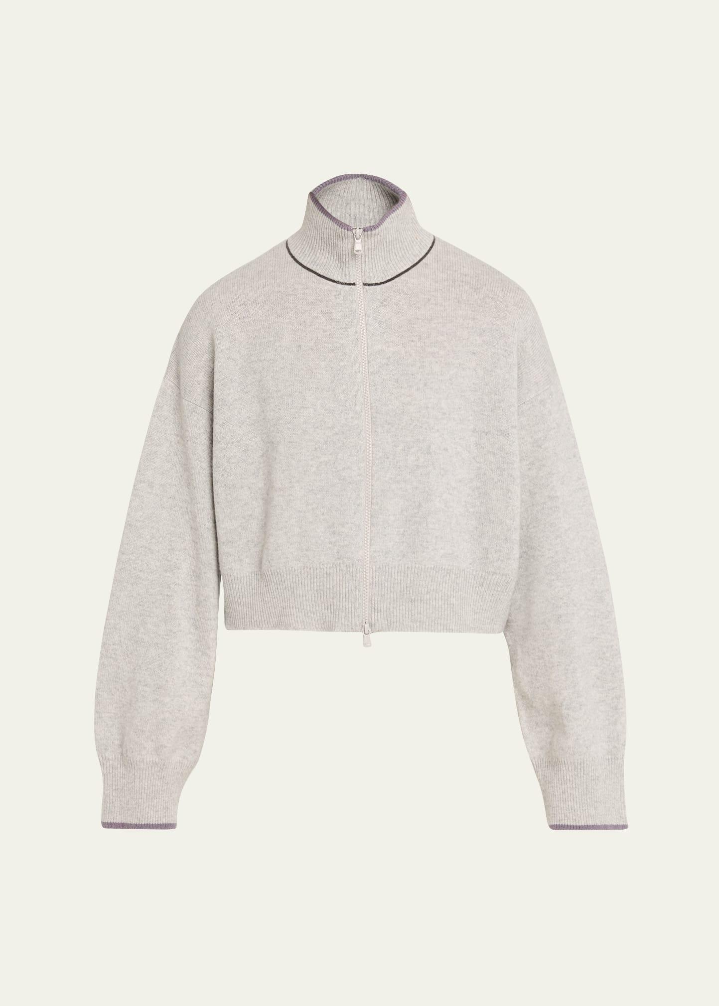 cashmere zip crop jacket