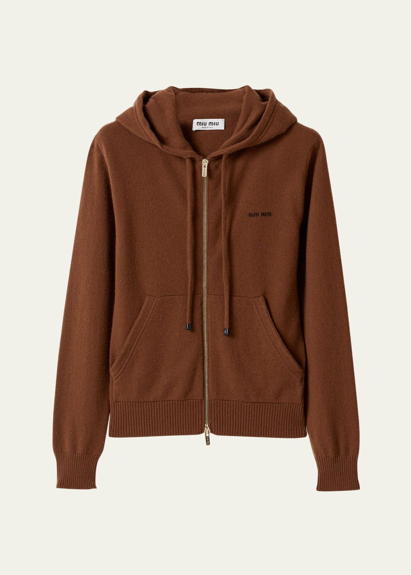 cashmere zip hooded jacket
