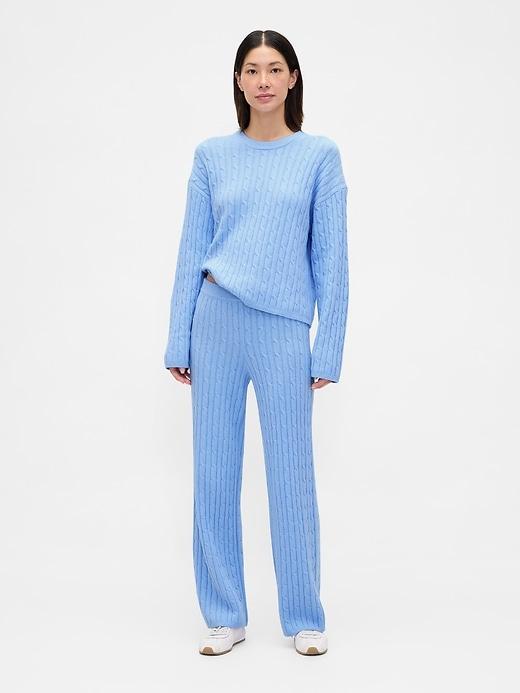 cashsoft cable-knit sweater pants