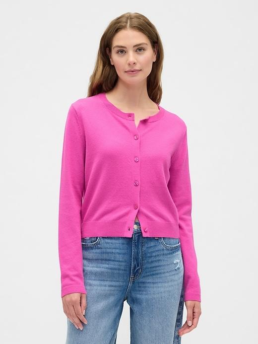 cashsoft pointelle cardigan