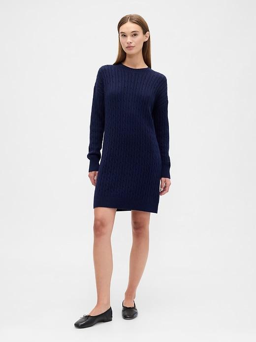 cashsoft relaxed crewneck sweater mini dress