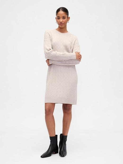 cashsoft relaxed crewneck sweater mini dress
