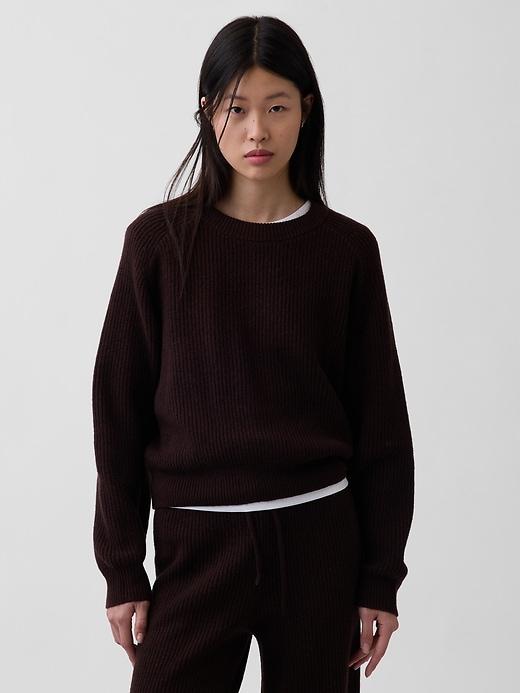 cashsoft relaxed shaker-stitch sweater