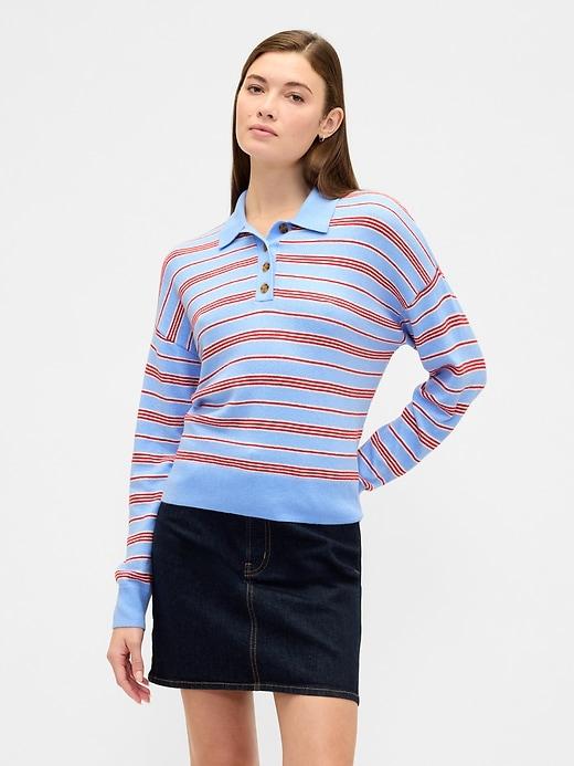 cashsoft relaxed sweater polo shirt