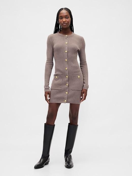 cashsoft rib pocket mini sweater dress