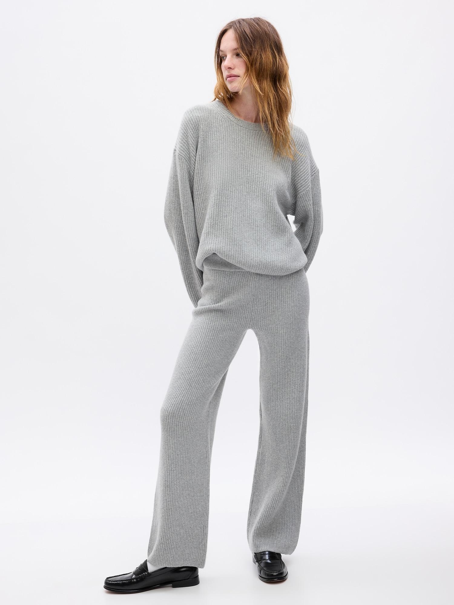 cashsoft shaker-stitch sweater pants