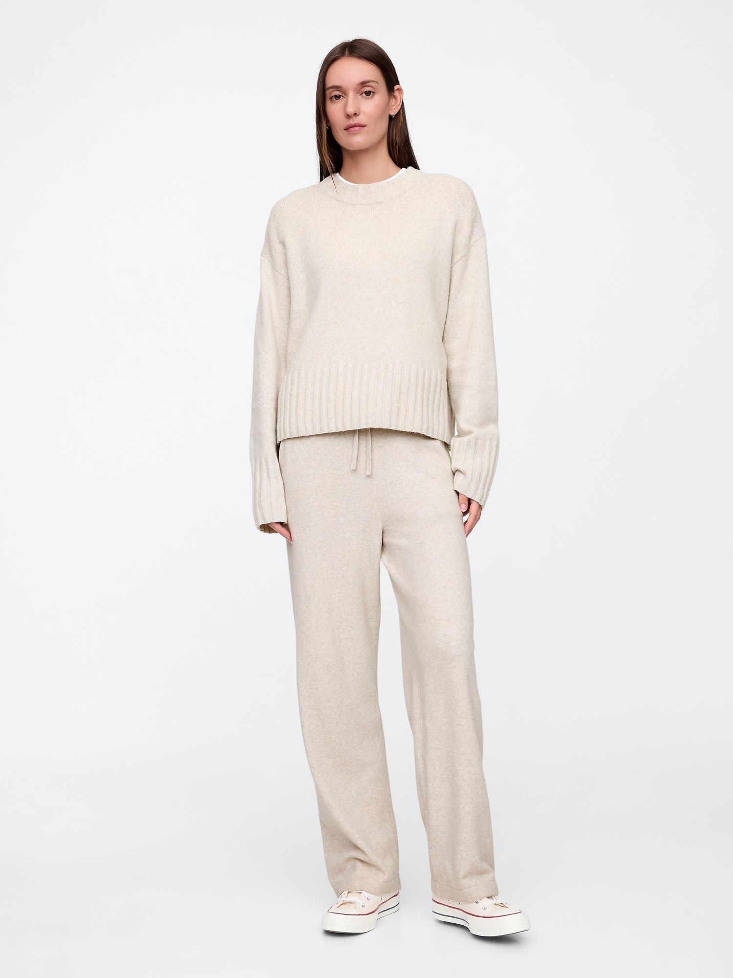 cashsoft wide-leg sweater pants