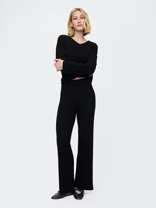 cashsoft wide rib sweater pants