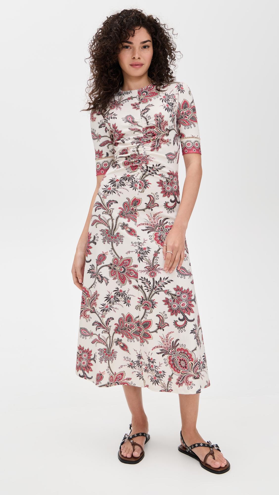 cassandra print ruched dress