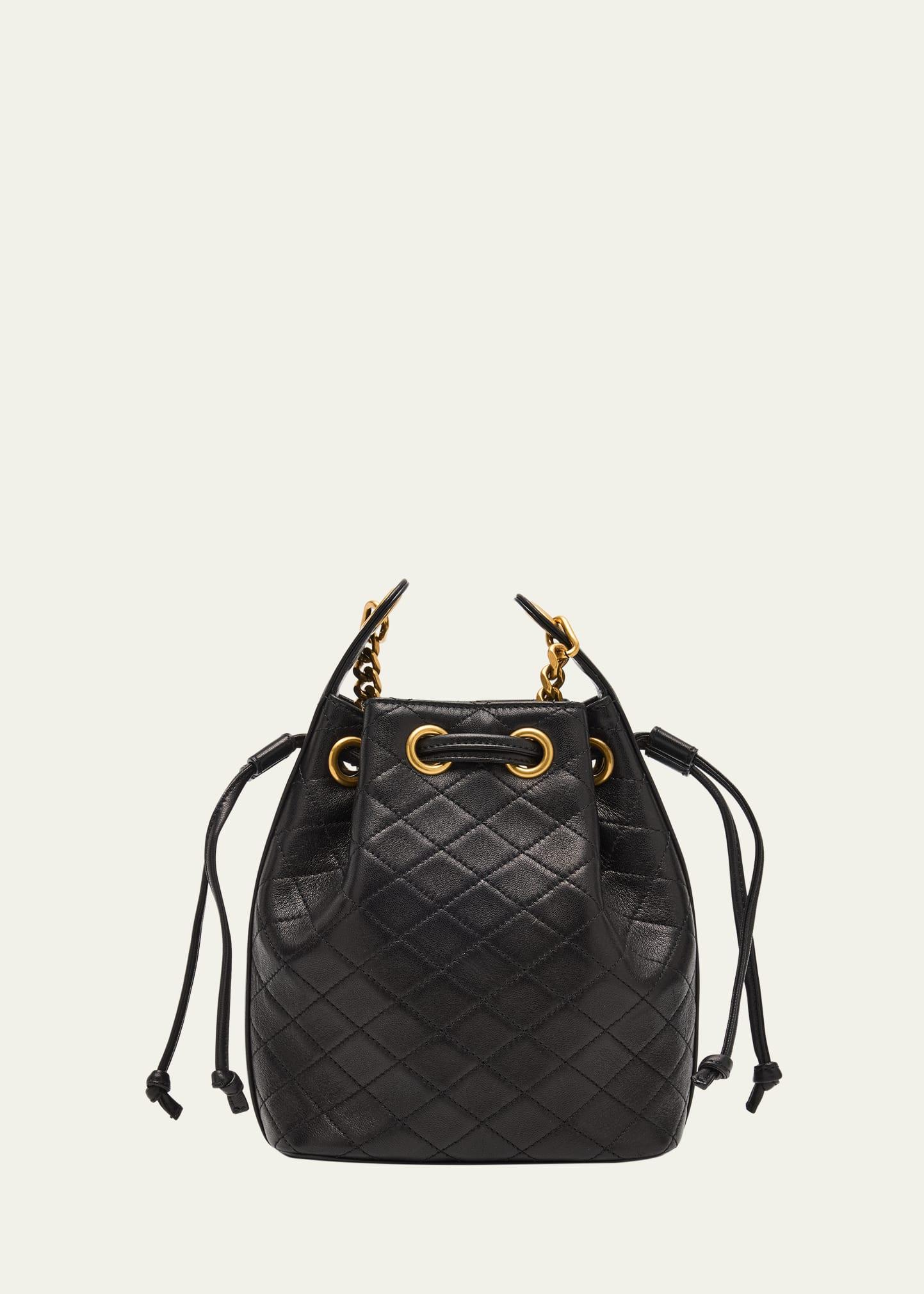 cassandra small ysl bucket bag in quilted leather