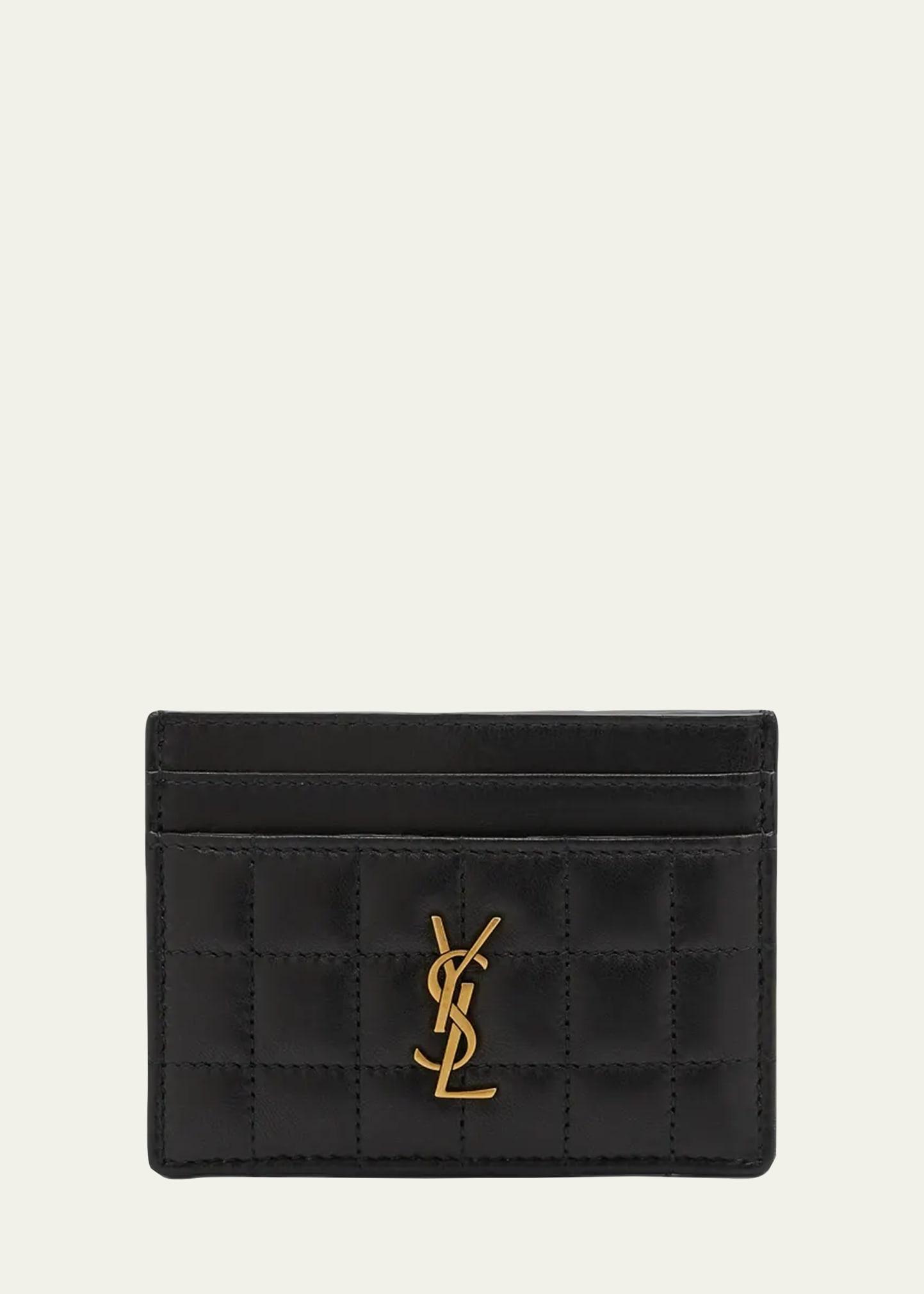 cassandre ysl card case in quilted smooth leather