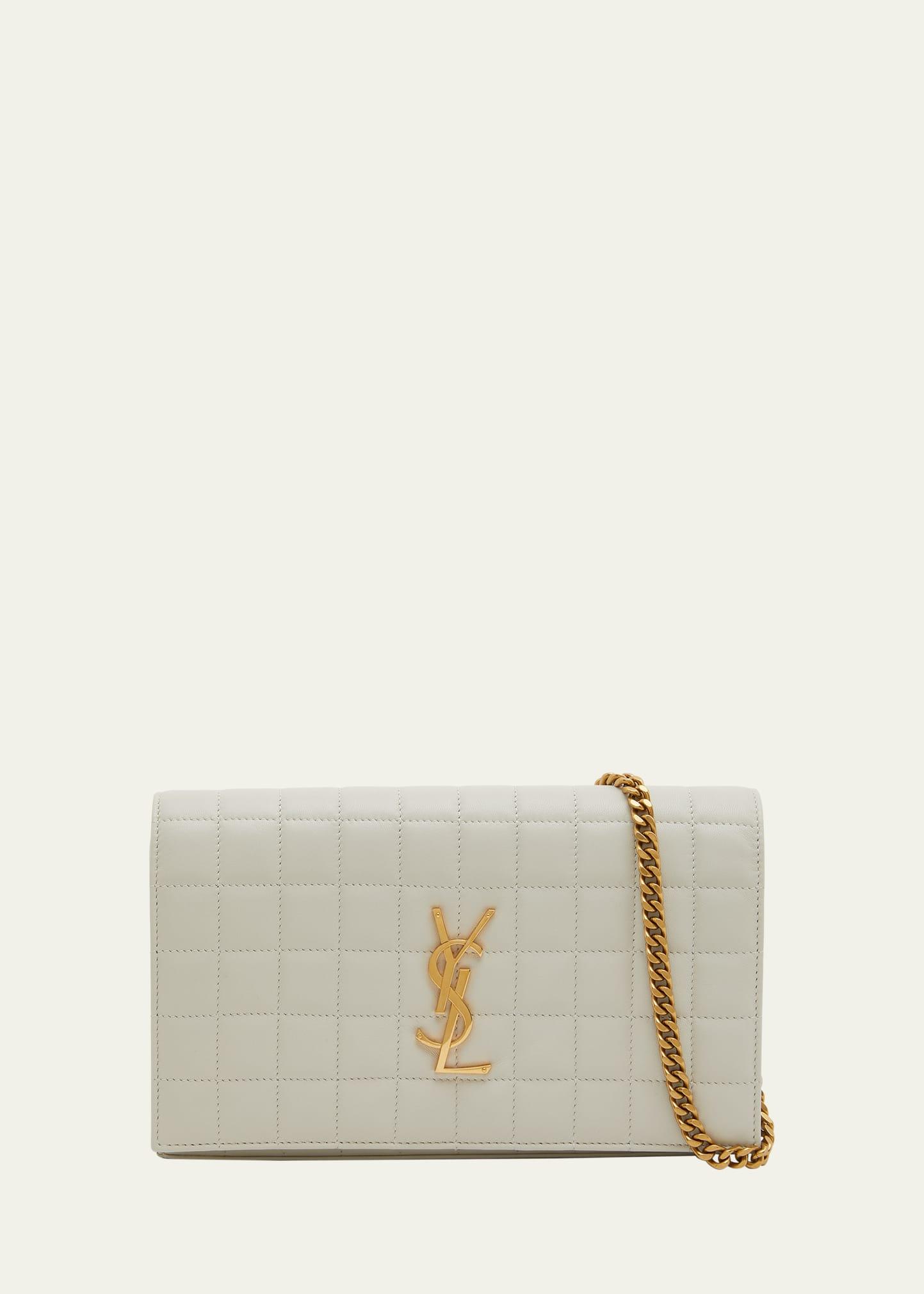 cassandre ysl wallet on chain in quilted smooth leather