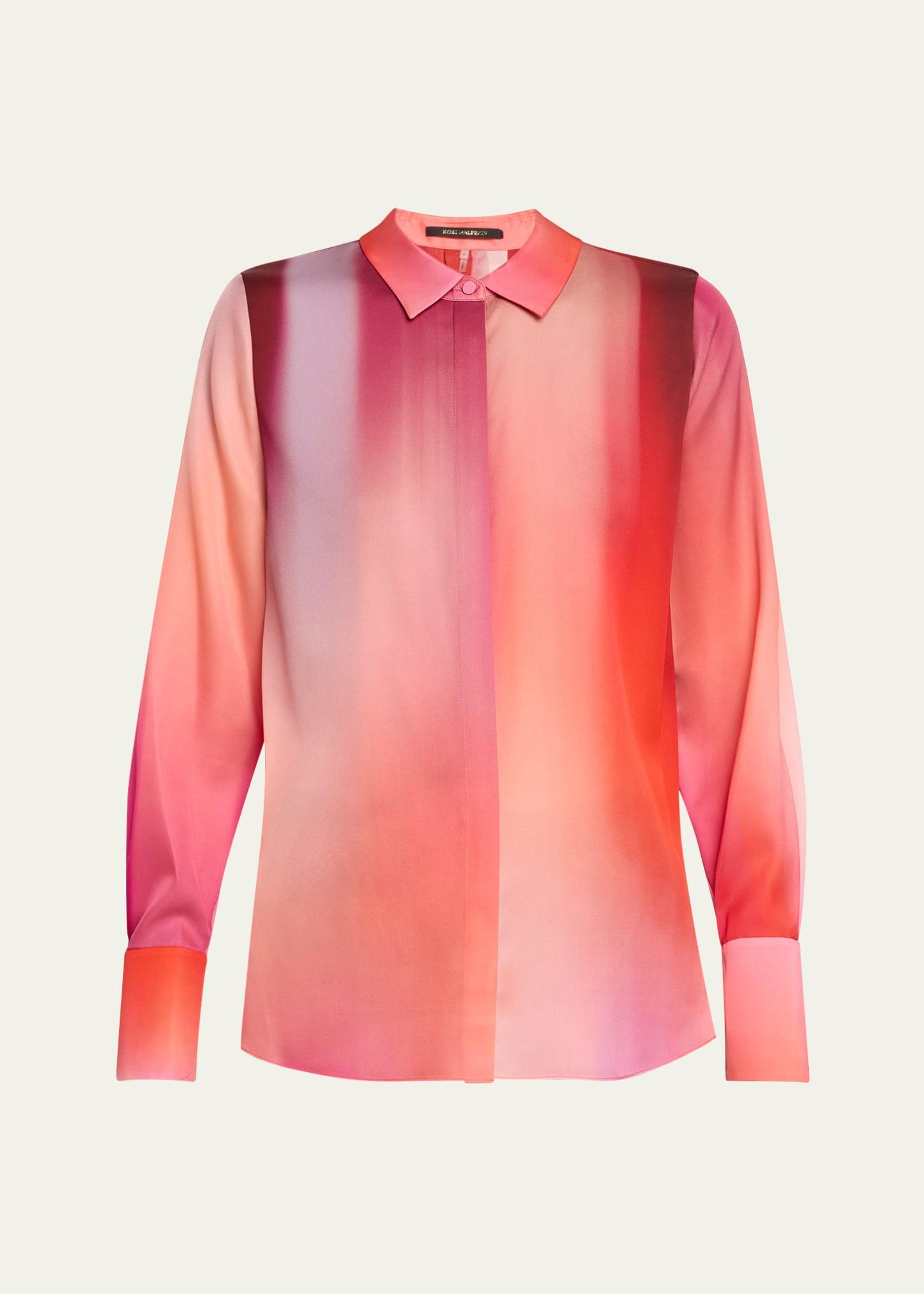cassi ombre button-down blouse
