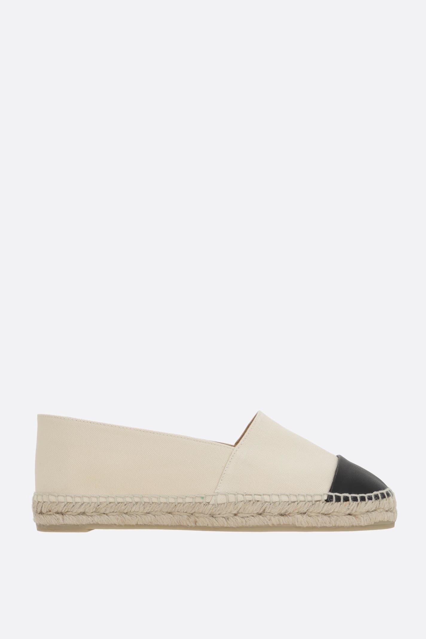 castañer katty espadrilles in canvas and smooth leather