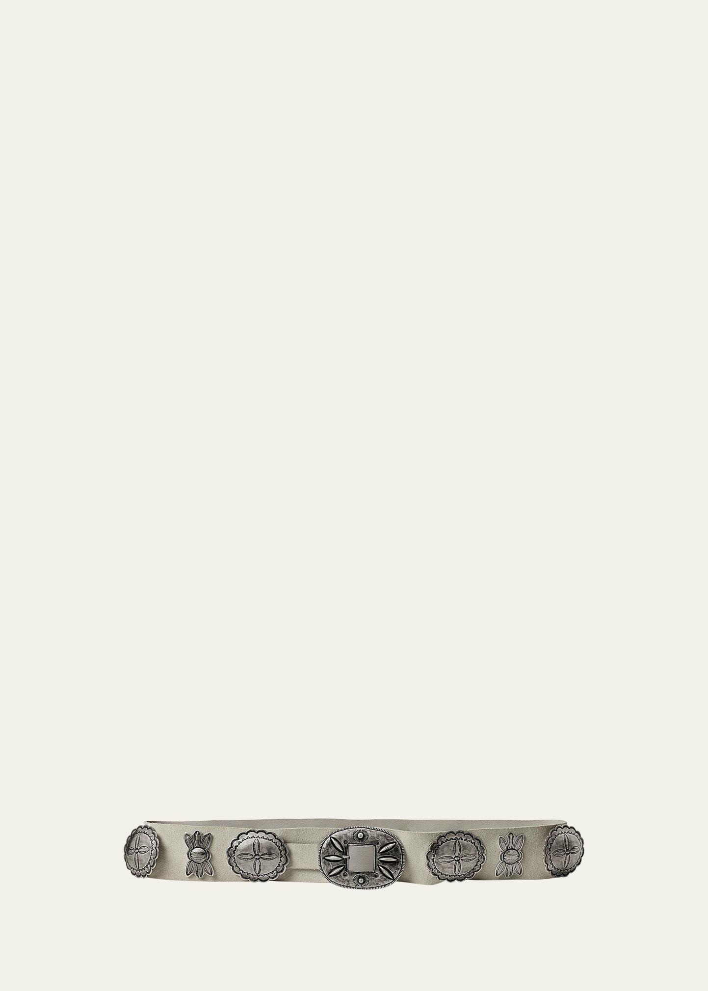 casted concho leather belt