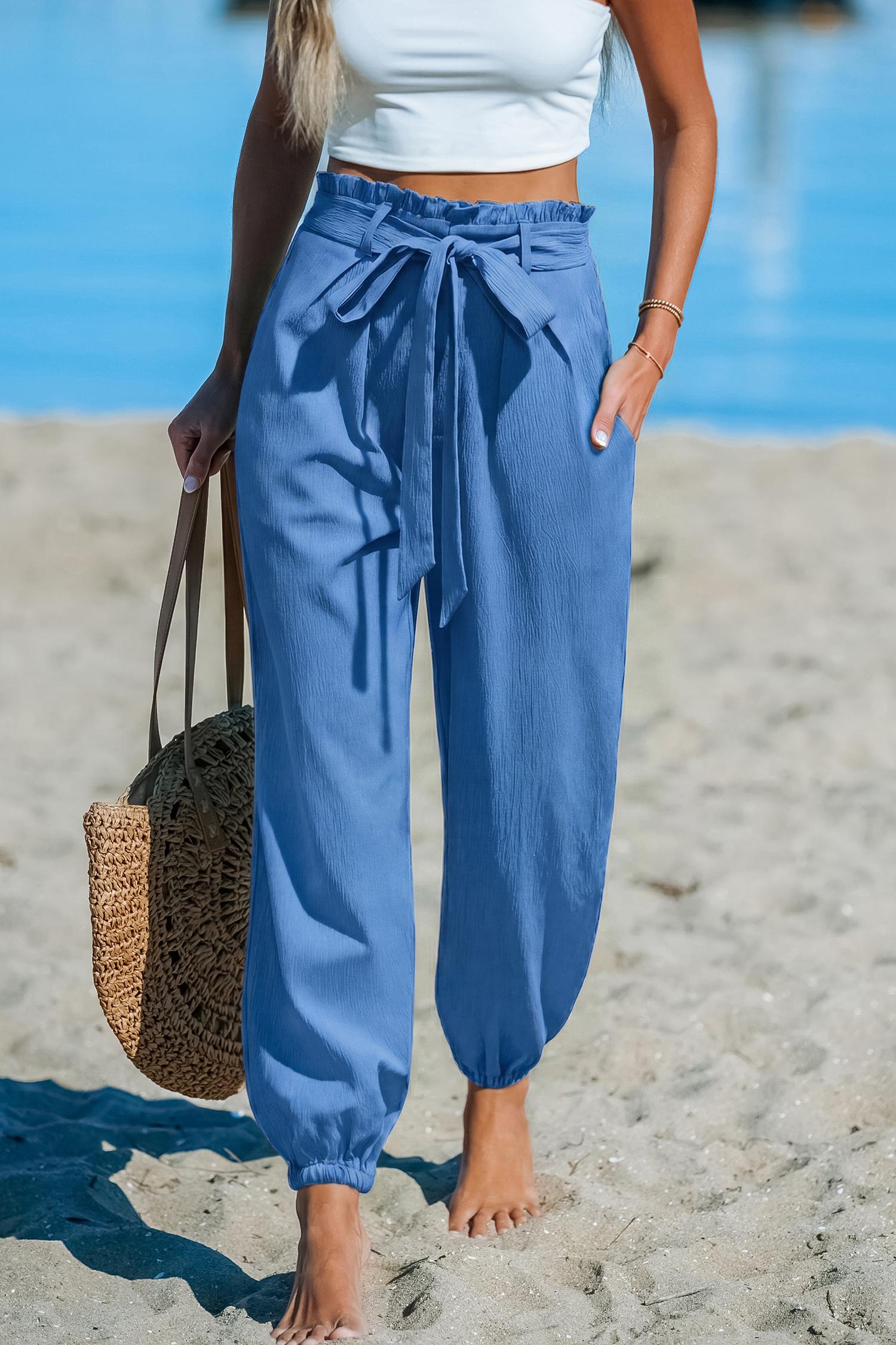casual friday blue pants - l