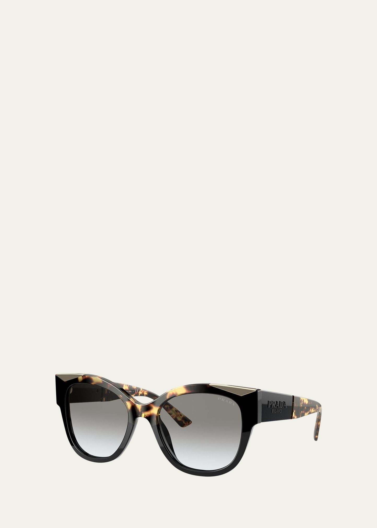 cat-eyed round acetate sunglasses
