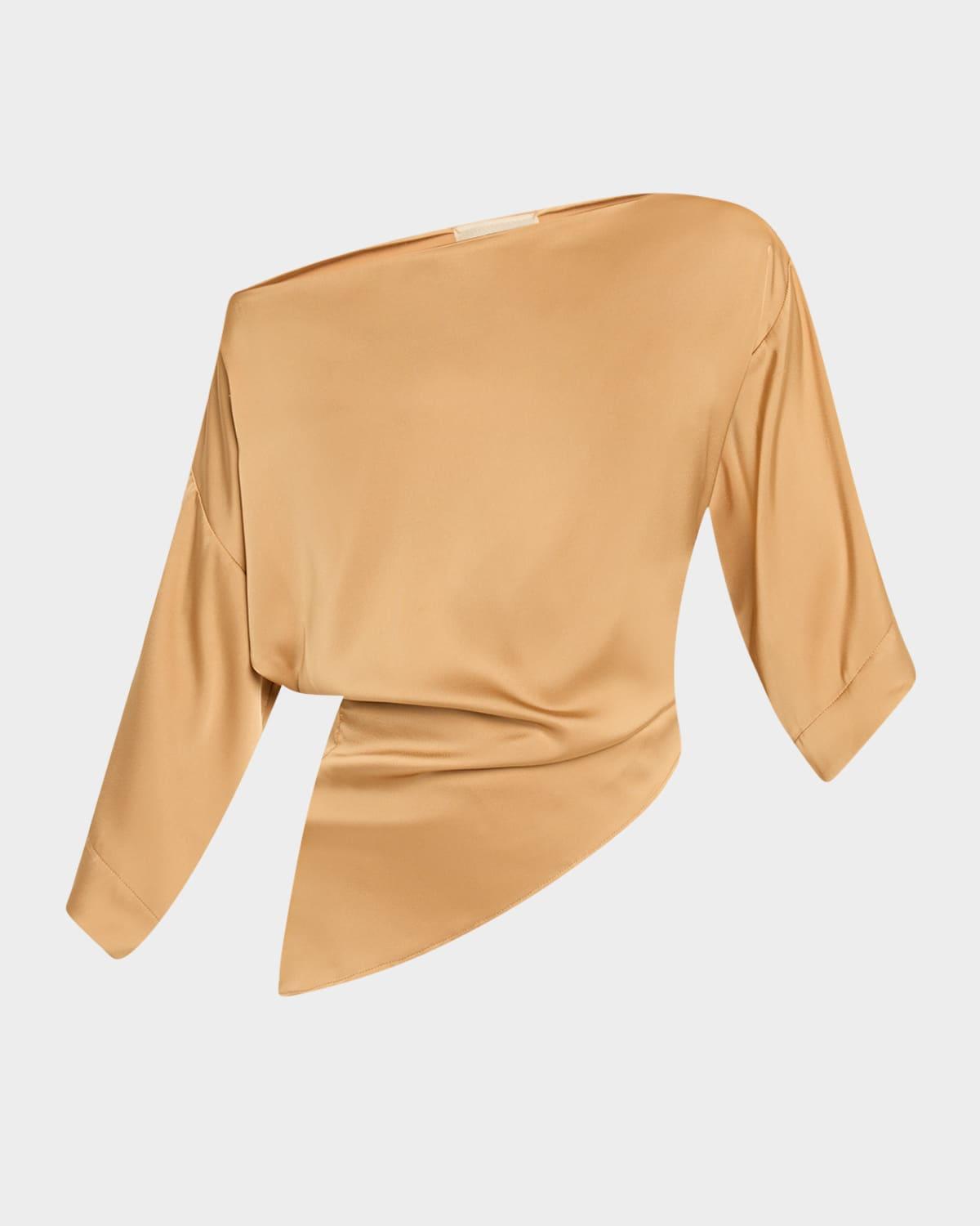 cataleya draped one-shoulder top