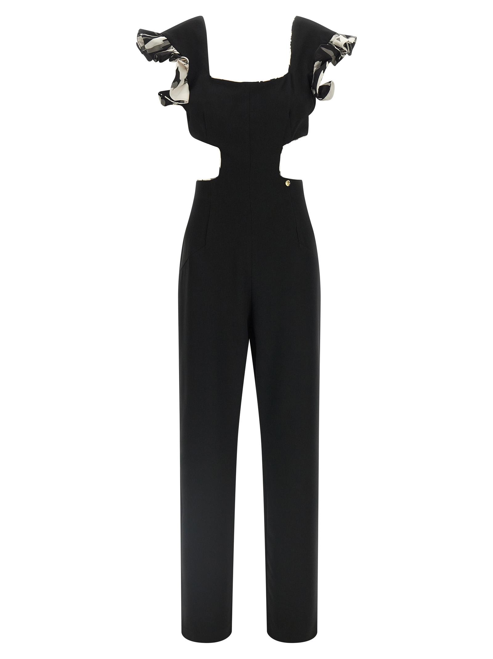 catalina cut-out jumpsuit black polyester jumpsuits - women