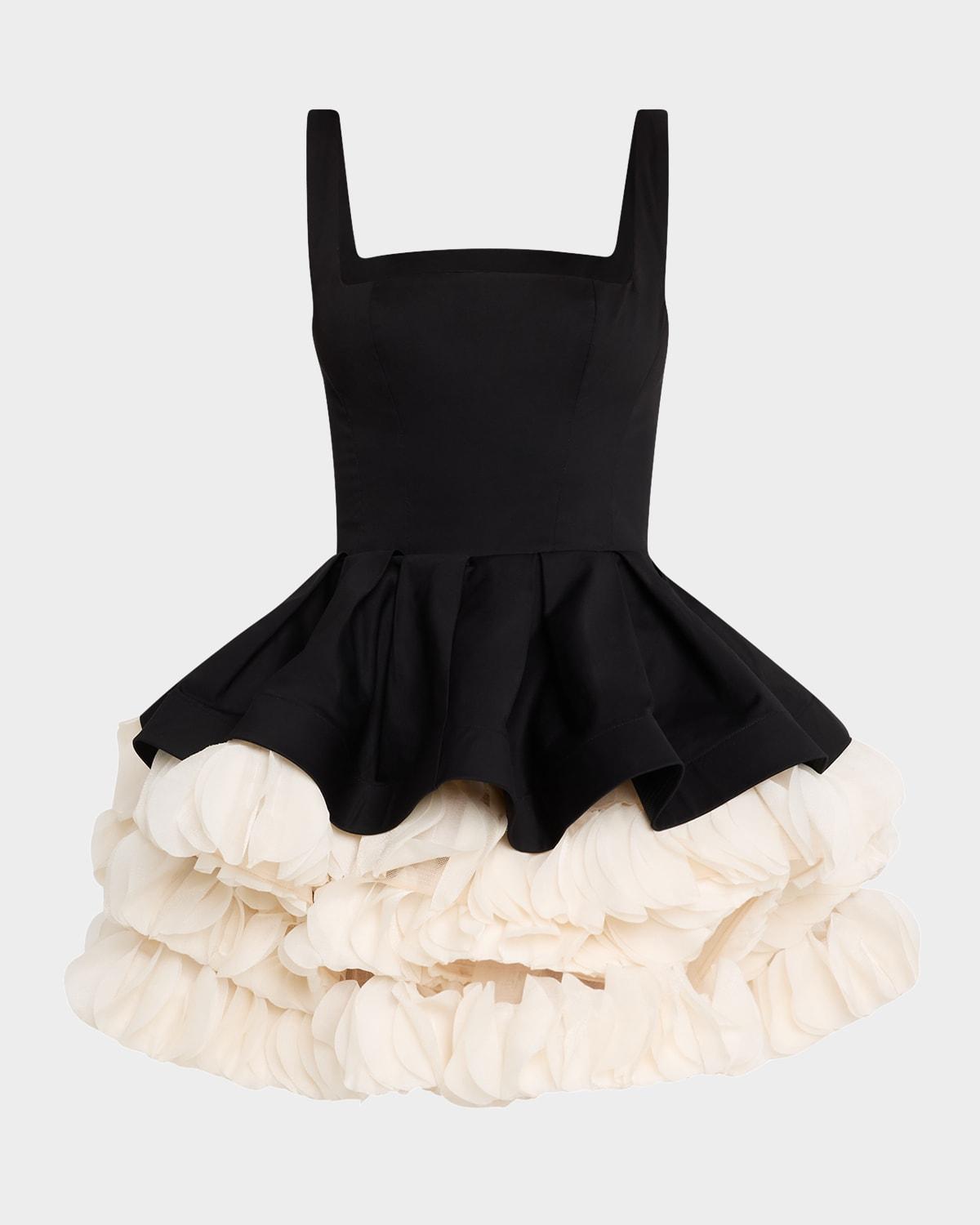 catalina ruffle fit-&-flare mini dress