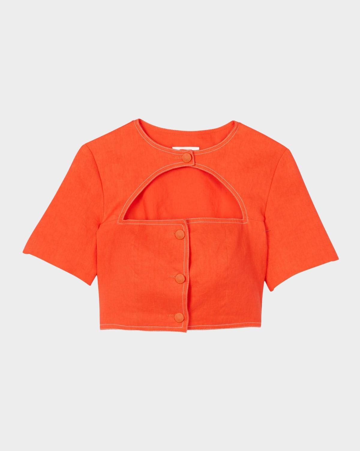 catalogne cutout cropped top