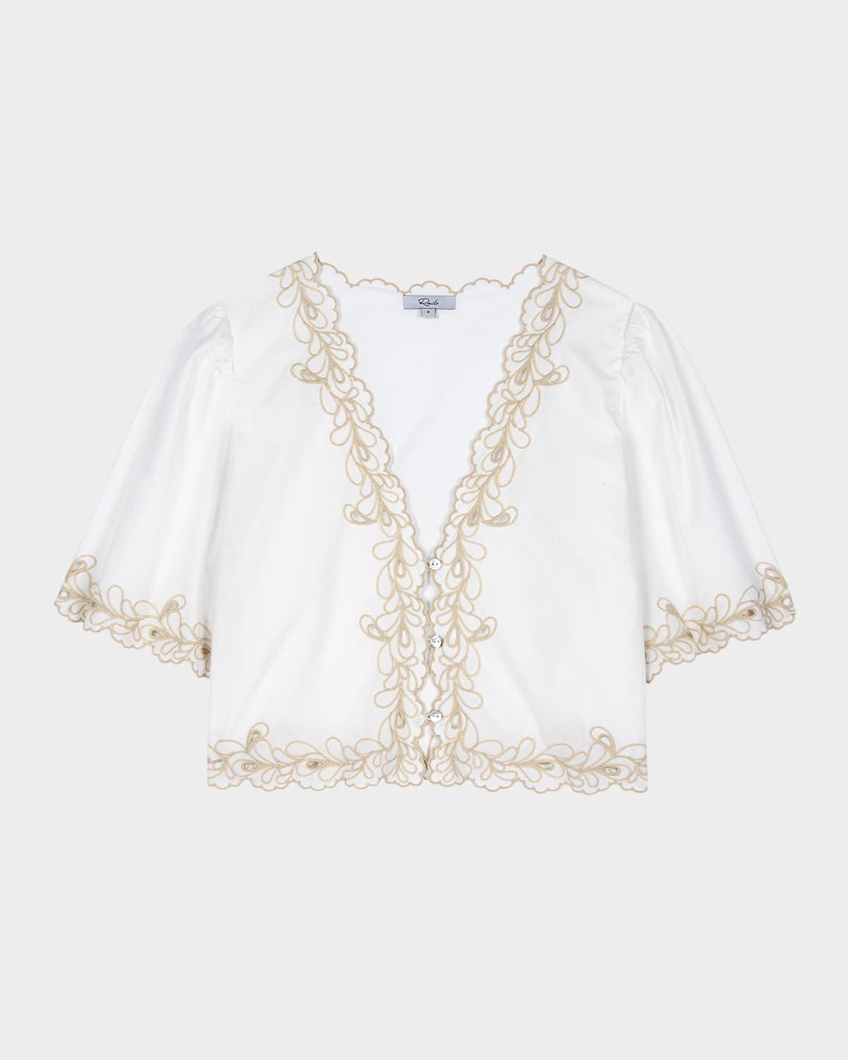 cataluna embroidered button-front shirt