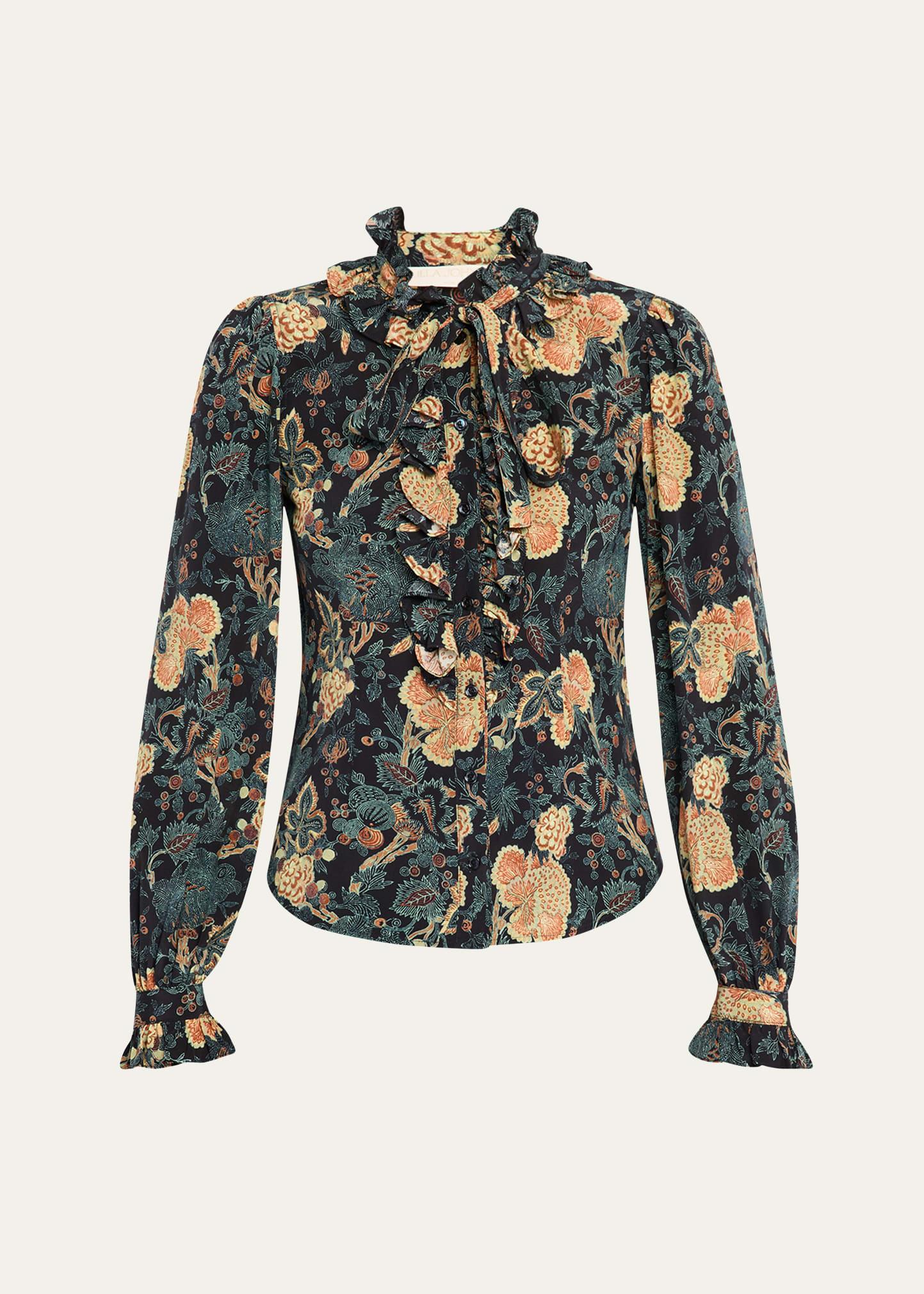 catroux long-sleeve silk blouse