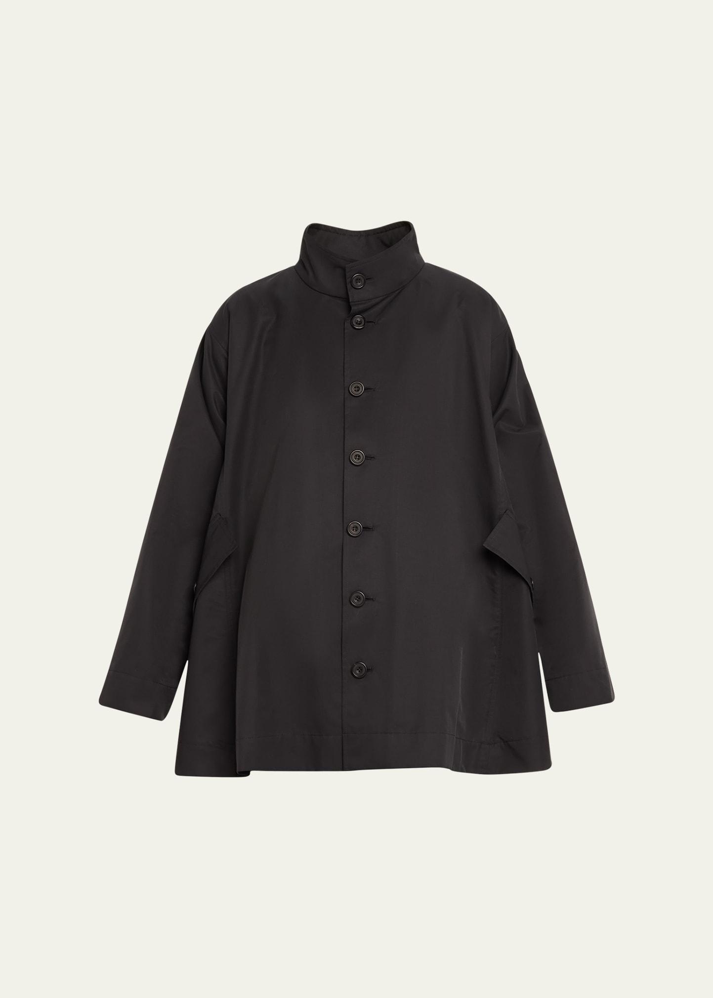 caucasus high neck raincoat (long length)