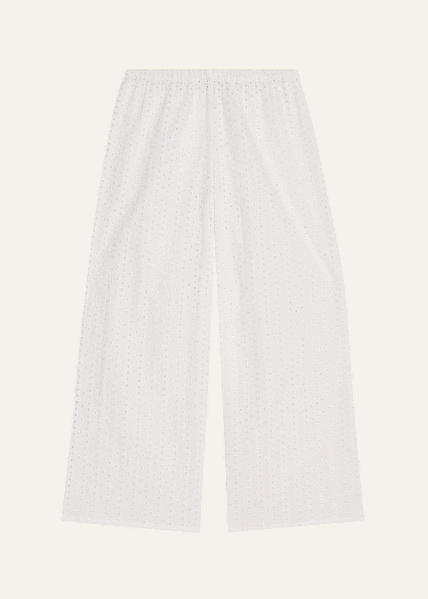 cavani cropped eyelet-embroidered cotton pants
