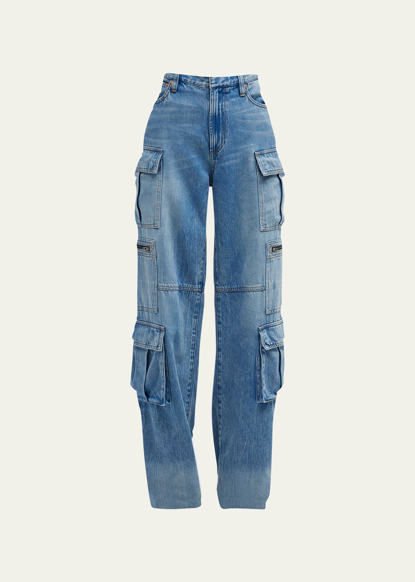 cay baggy denim cargo pants