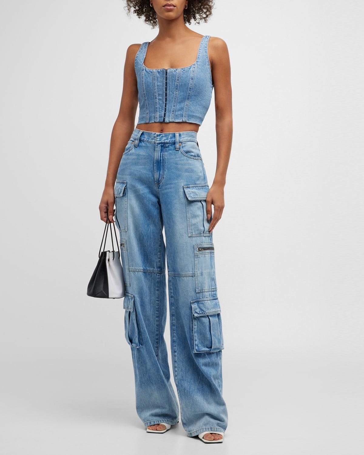 cay baggy denim cargo pants