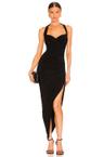 cayla side drape gown