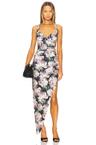cayla side drape gown