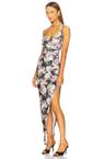 cayla side drape gown