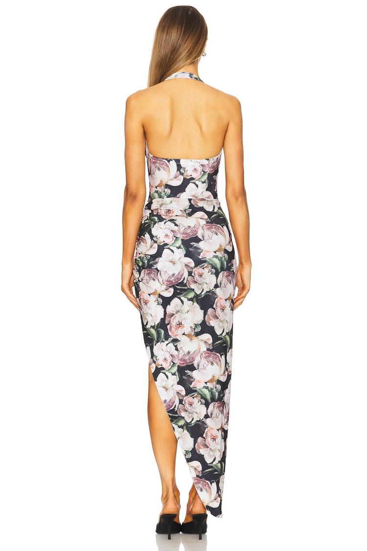 cayla side drape gown