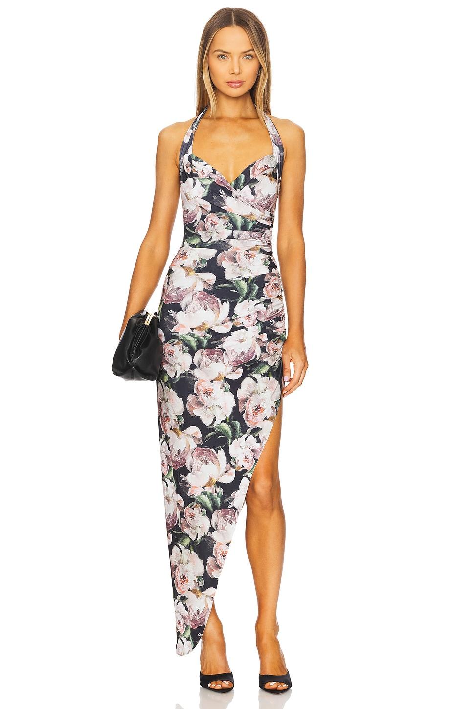 cayla side drape gown