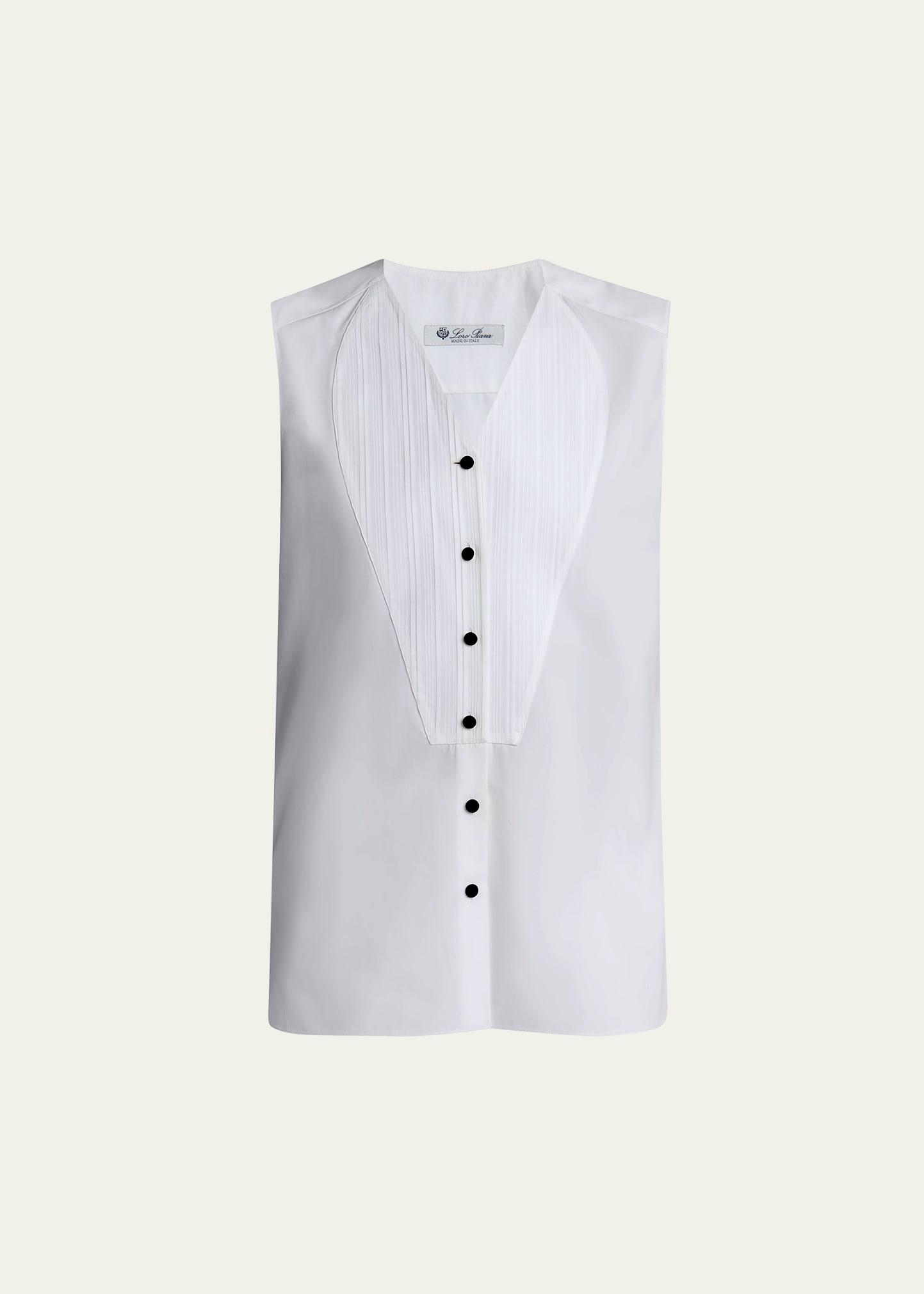 caylee sleeveless poplin tux top