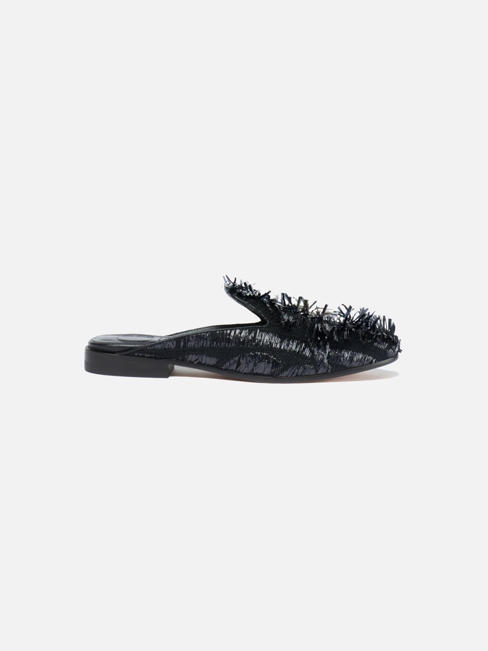 cb made in italy fringed raffia flats ravello