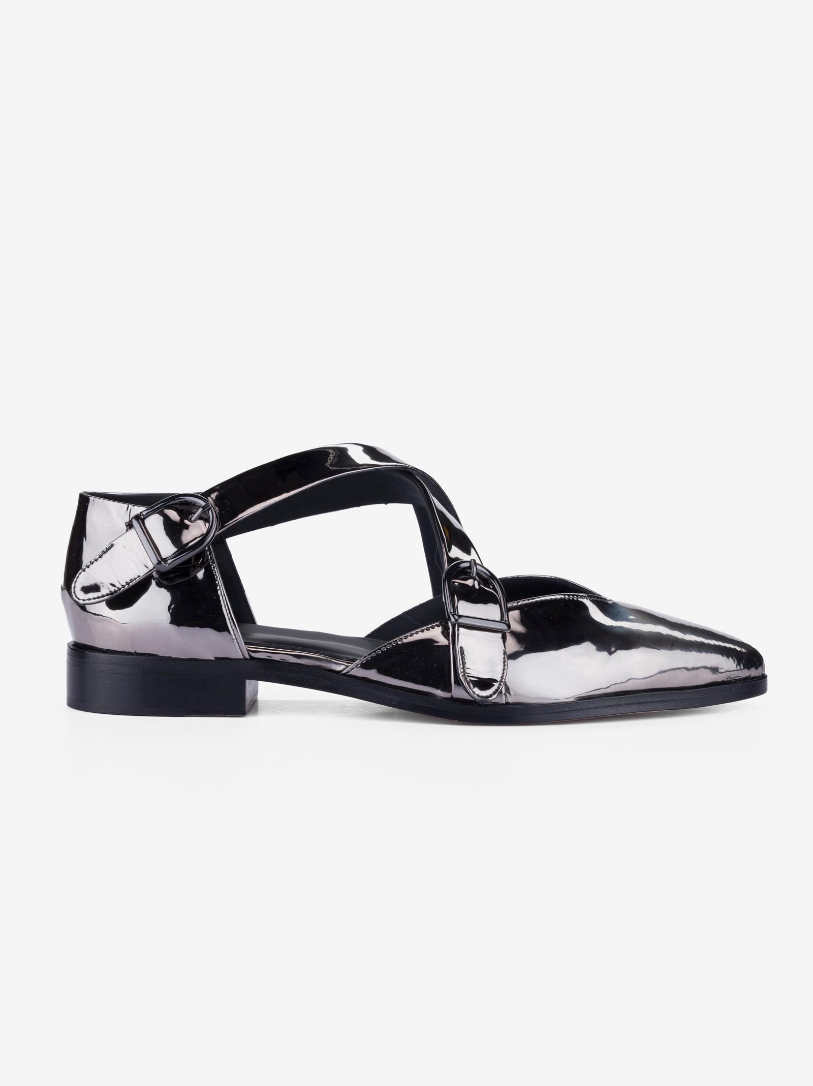 cb made in italy silver fabric flats croce