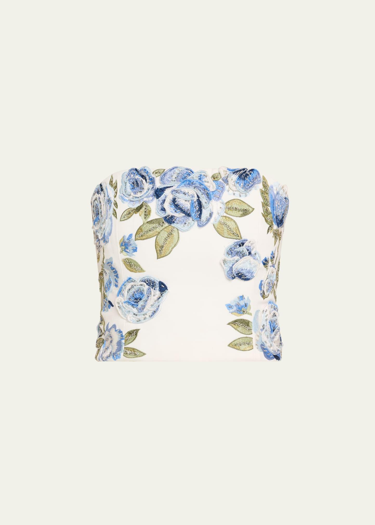 cece floral embellished cropped top