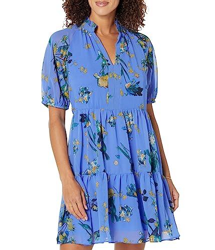 cece women's short sleeve babydoll dress, tropic night