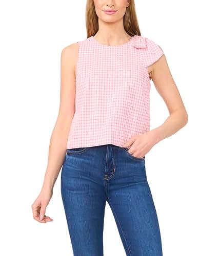 cece women's sleevesless crew neck top w/shoulder bow, confetti