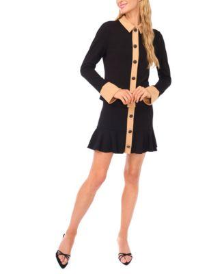 cece womens collared top flounce mini skirt