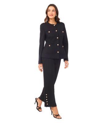 cece womens long sleeve knit blazer tailored pants